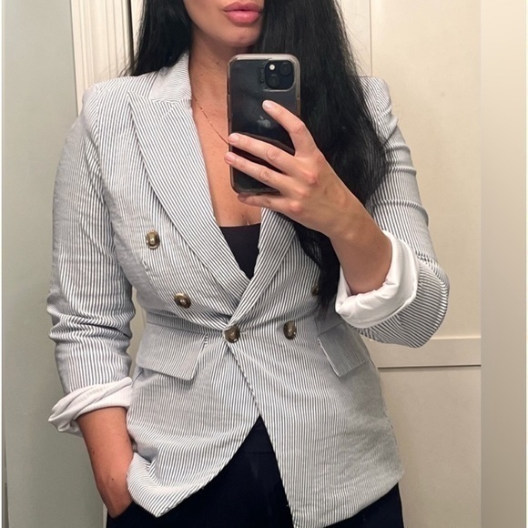 Joie Jackets & Blazers - Joie Seersucker Striped Blazer